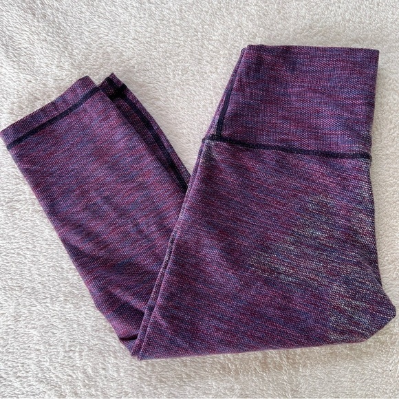 LULULEMON Wunder Under Crop II Diamond Jacquard Space Dye Blue Purple S… - Picture 3 of 14